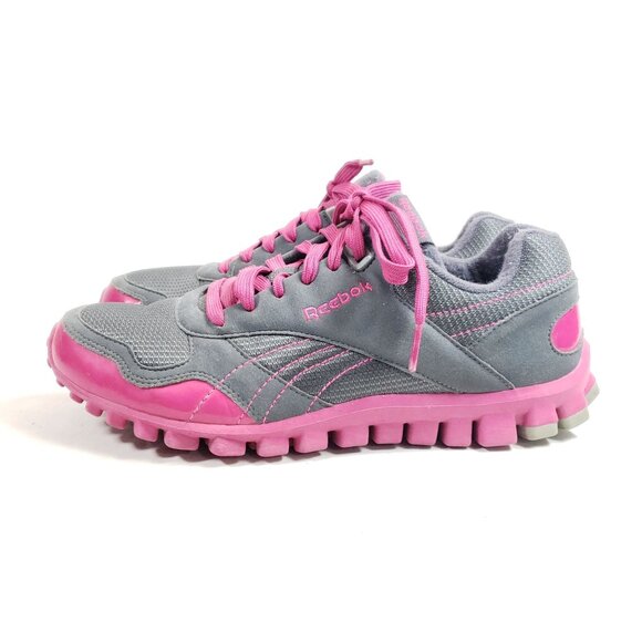 Reebok Womens Size 8.5 Athletic Shoes Gray Pink Mesh Suede - Picture 3 of 9